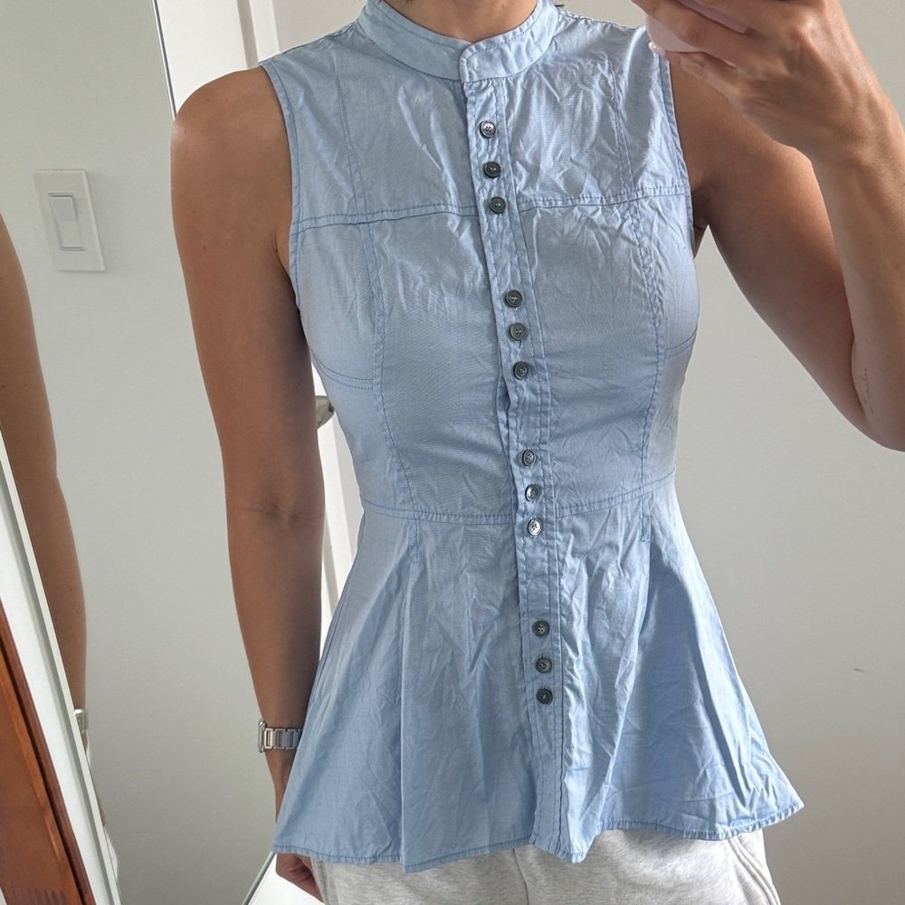 Derek Lam Sky Blue Sleeveless Blouse